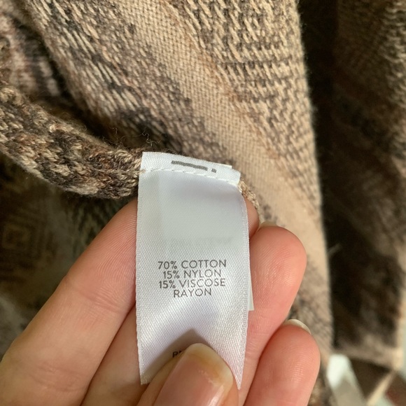 NWT J Jill Open Front Cardigan Tan & Brown M Petite - Picture 4 of 5